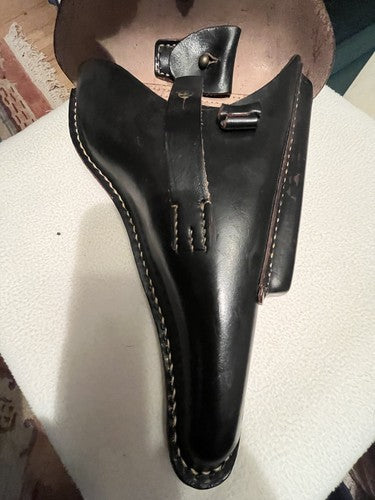 German WW2 P08 Black Luger Hardshell Early Replica Holster LOH Sohne Berlin - Image 2