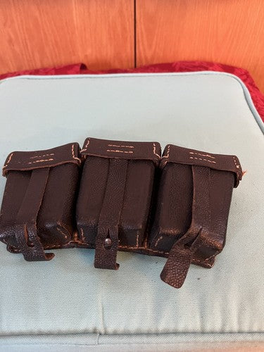 WW2 German Wehrmacht Black Leather K98 Mauser Ammo Pouch RB Nr 0/0671/0008 - Image 8