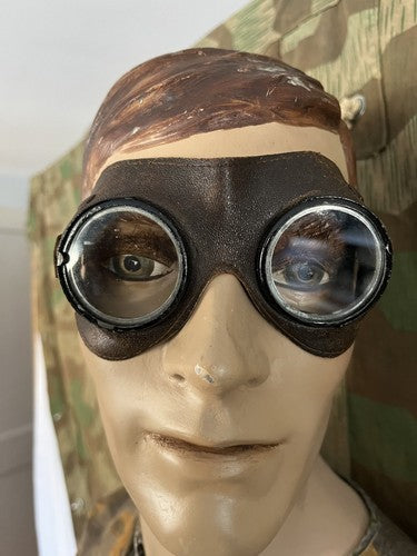 WW2 German Wehrmacht Rommel Afrika Korps Leather Dust Goggles Mint Condition - Image 3