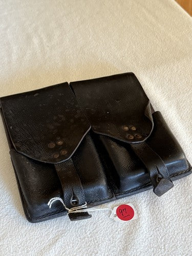 Cold War Austrian Dual Magazine Pouch Black Leather Steyr Stg 58 Stolla Wien Org