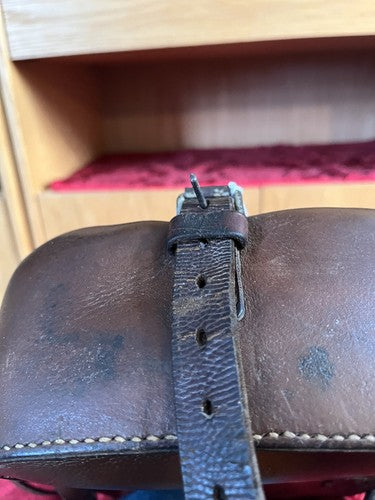 WW2 German Wehrmacht Cavalry Saddlebag Brown Leather JSO 1943 Eagle Stamped 5 - Image 5