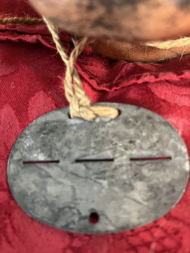 Original WW2 German Panzer Zinc Dog Tag 3.E./ L.A.H. Leibstandarte AH Unit 1233 - Image 4