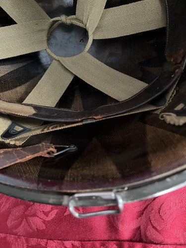 Rare US WW2 M1 Helmet 7AWR Stencil Front Seam Swivel Bale Kennedy Liner - Image 10