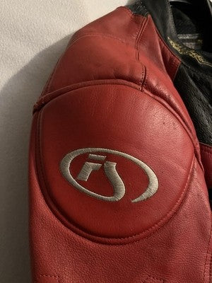 Fieldsheer Padded Red Leather Motorcycle Jacket European Style XL Size 52 Mens - Image 6