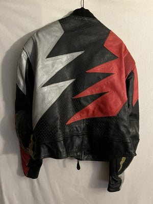 Fieldsheer Padded Red Leather Motorcycle Jacket European Style XL Size 52 Mens - Image 2