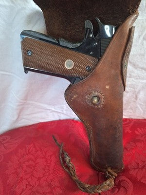 WW2 US Army M1911 1911 Leather Holster Sears 1942 Original Thigh Cord Field Gear