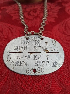 Authentic WW2 German aluminum dog tag company commander #5190 - Image 10