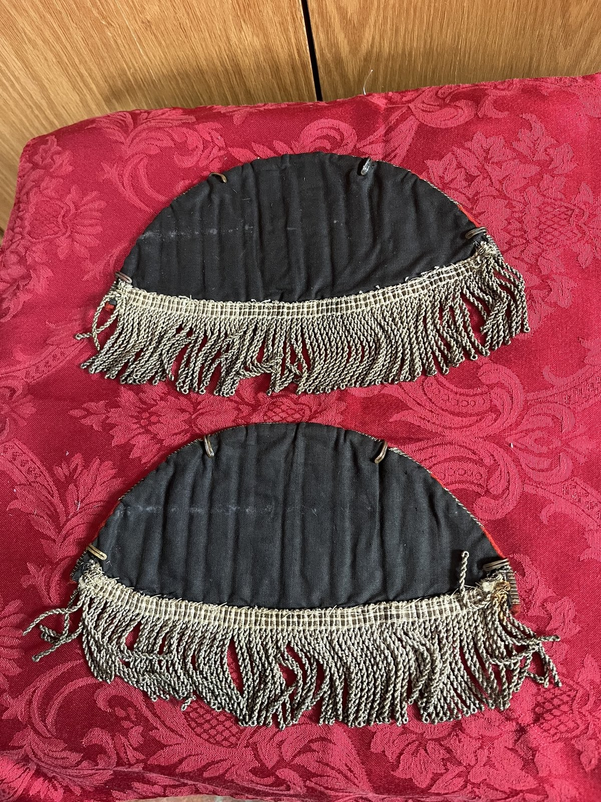 WW2 German Wehrmacht Drum Major Swallows Nest Shoulder Boards Bullion Red Wool - Image 2