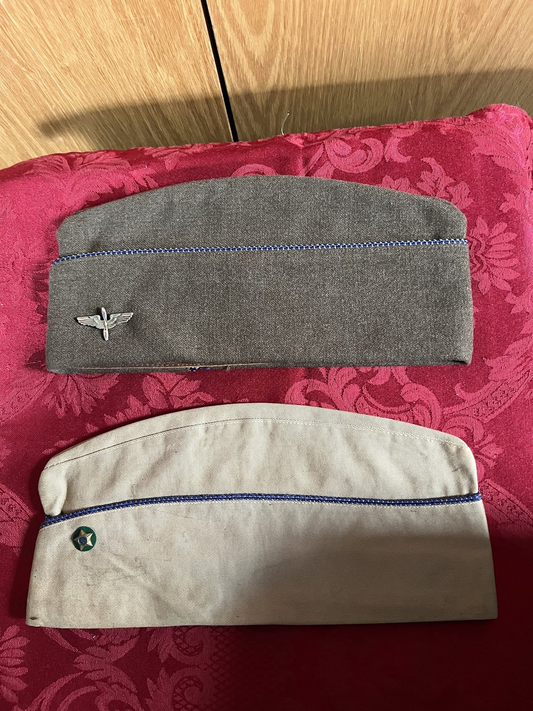 WW2 US Army Air Force AAF Officer Garrison Cap Sterling Wings Lewis Brown Wool 7