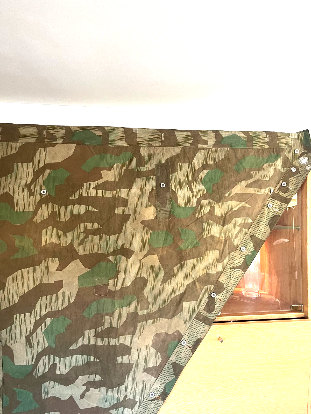 Original WW2 German Wehrmacht Canvas Zeltbahn Shelter Quarter Splinter Oak Camo - Image 11