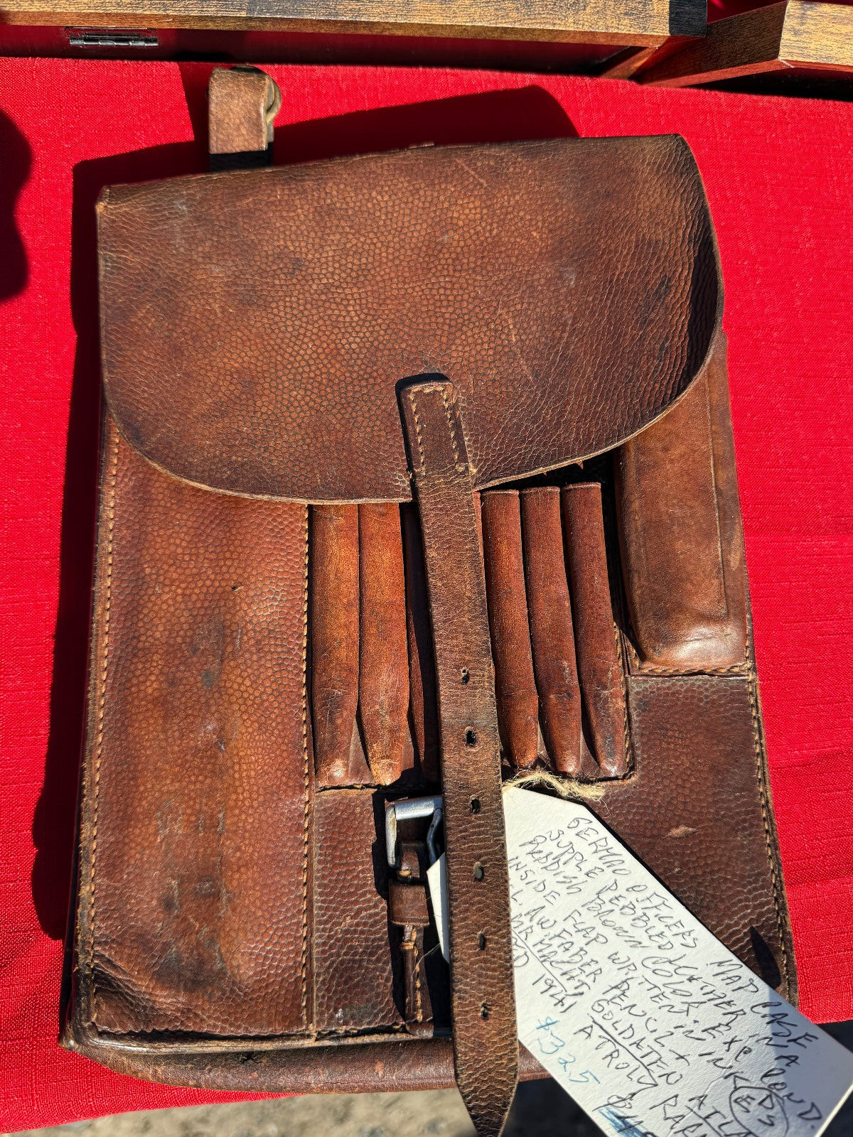 Mint Condition WW2 German Wehrmacht Officer's Map Case with 4'x4' Military Map - Image 4