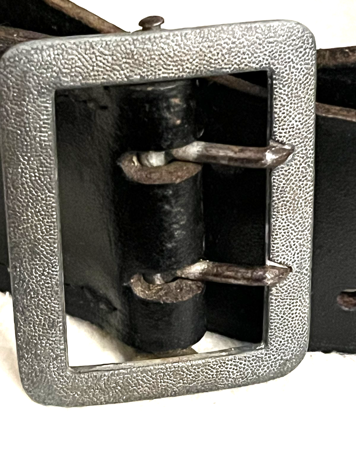 100 % Original  German  Wehrmacht  WW2  Officer  Double Claw  Leather  Belt - Image 5