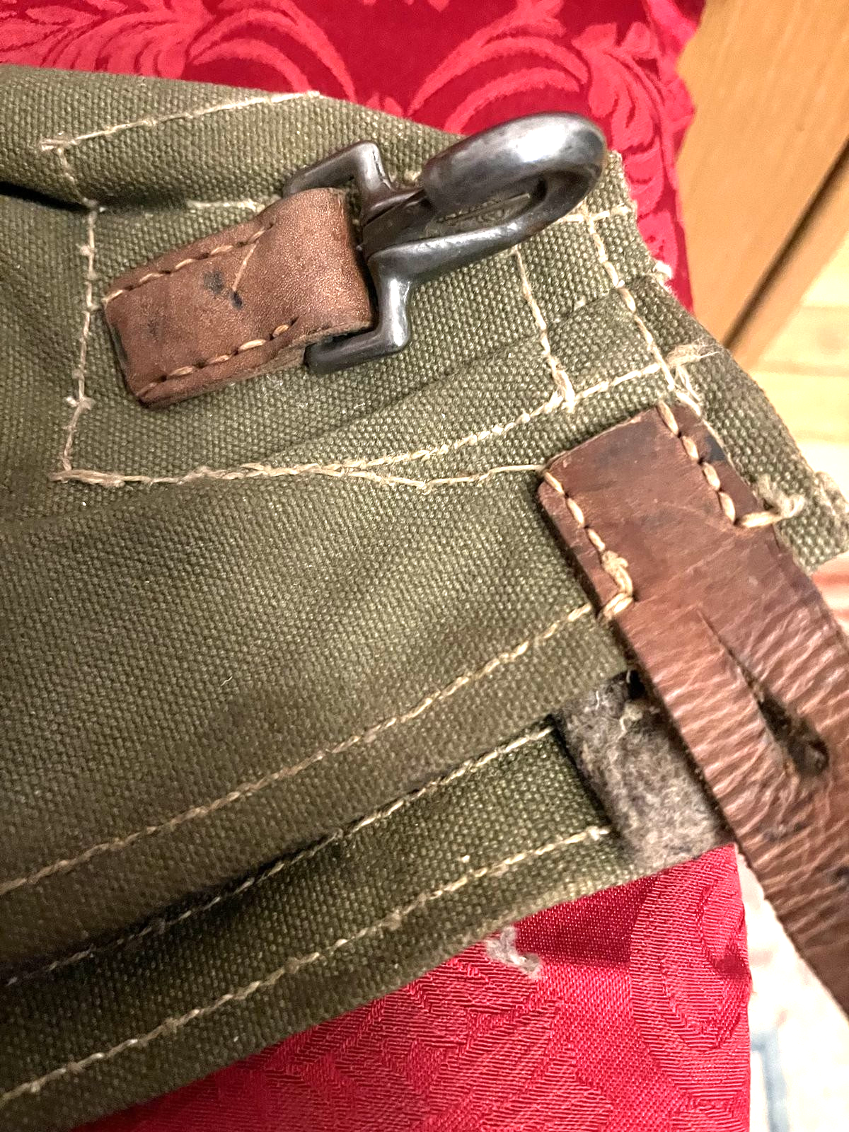 WW2 German Wehrmacht MG42 Canvas Leather Action Cover Breach Eagle Stamp - Image 2