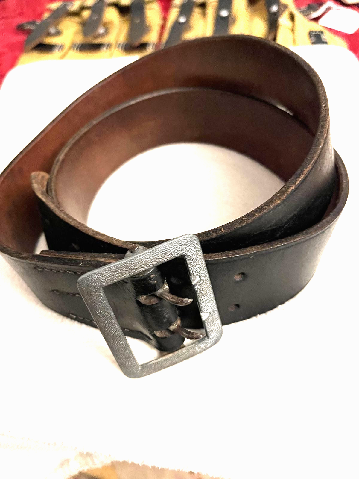 100 % Original  German  Wehrmacht  WW2  Officer  Double Claw  Leather  Belt